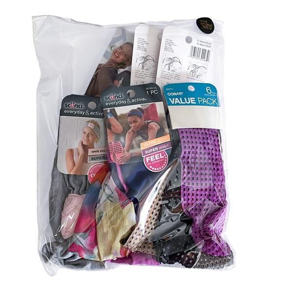 Huge Hair Accessory Lot 10+ Fabric Elastic Headbands Floral Comb Clips - Picture 2 of 4